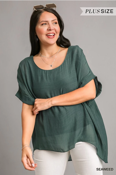 August Top in Seaweed Plus Size