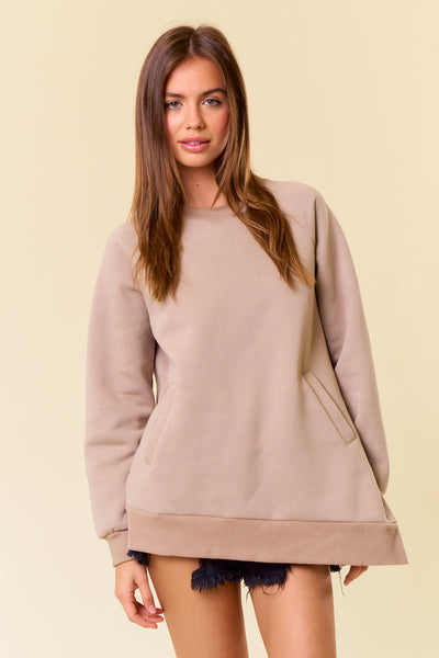 Pocket Top in Taupe