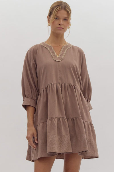 Kiera Dress in Mocha